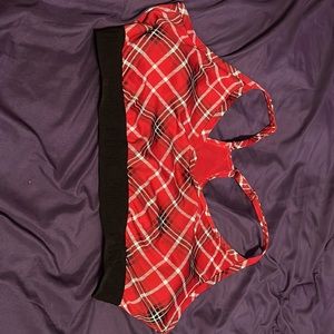 Lightly lined plaid bra